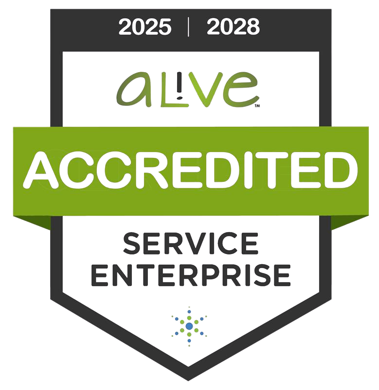 2025-2028 Alive Service Enterprise Accredited Badge